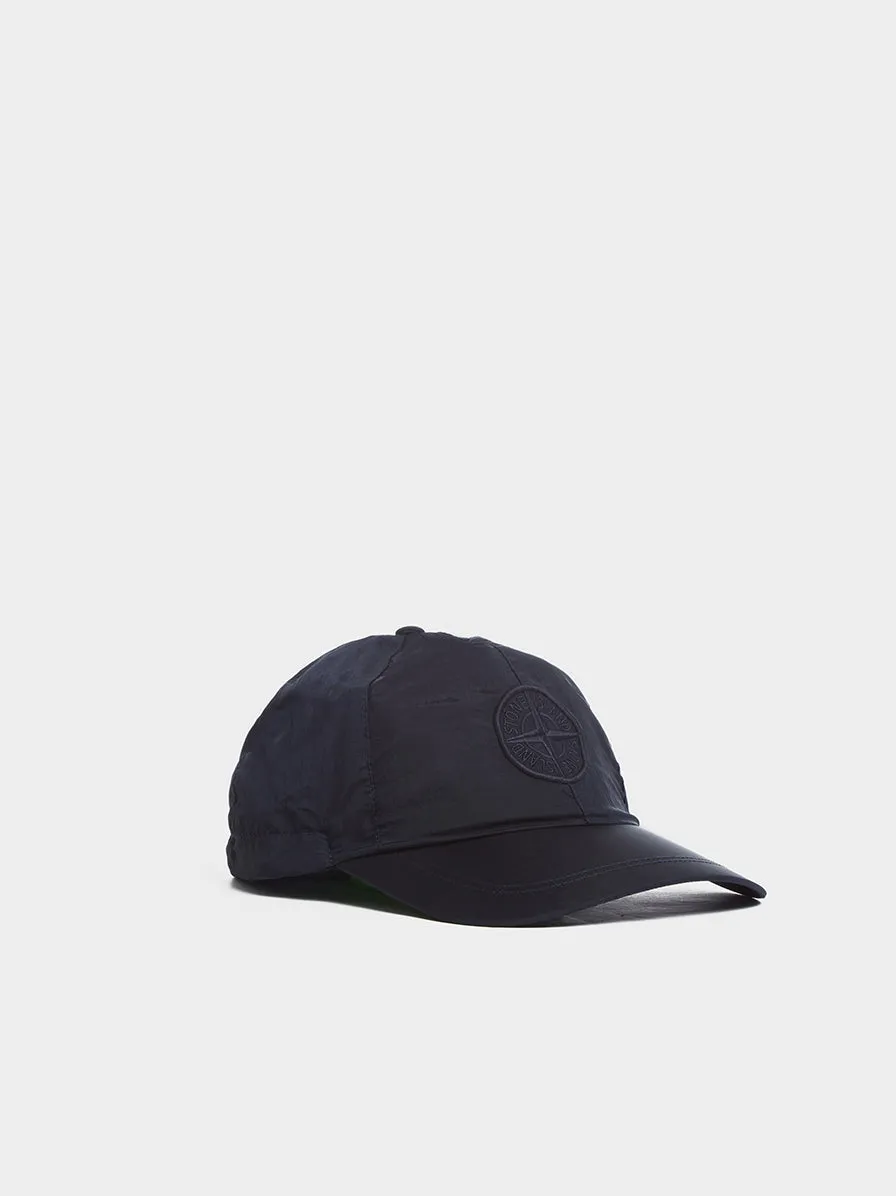 6 Panel Nylon Metal Cap, Navy Blue