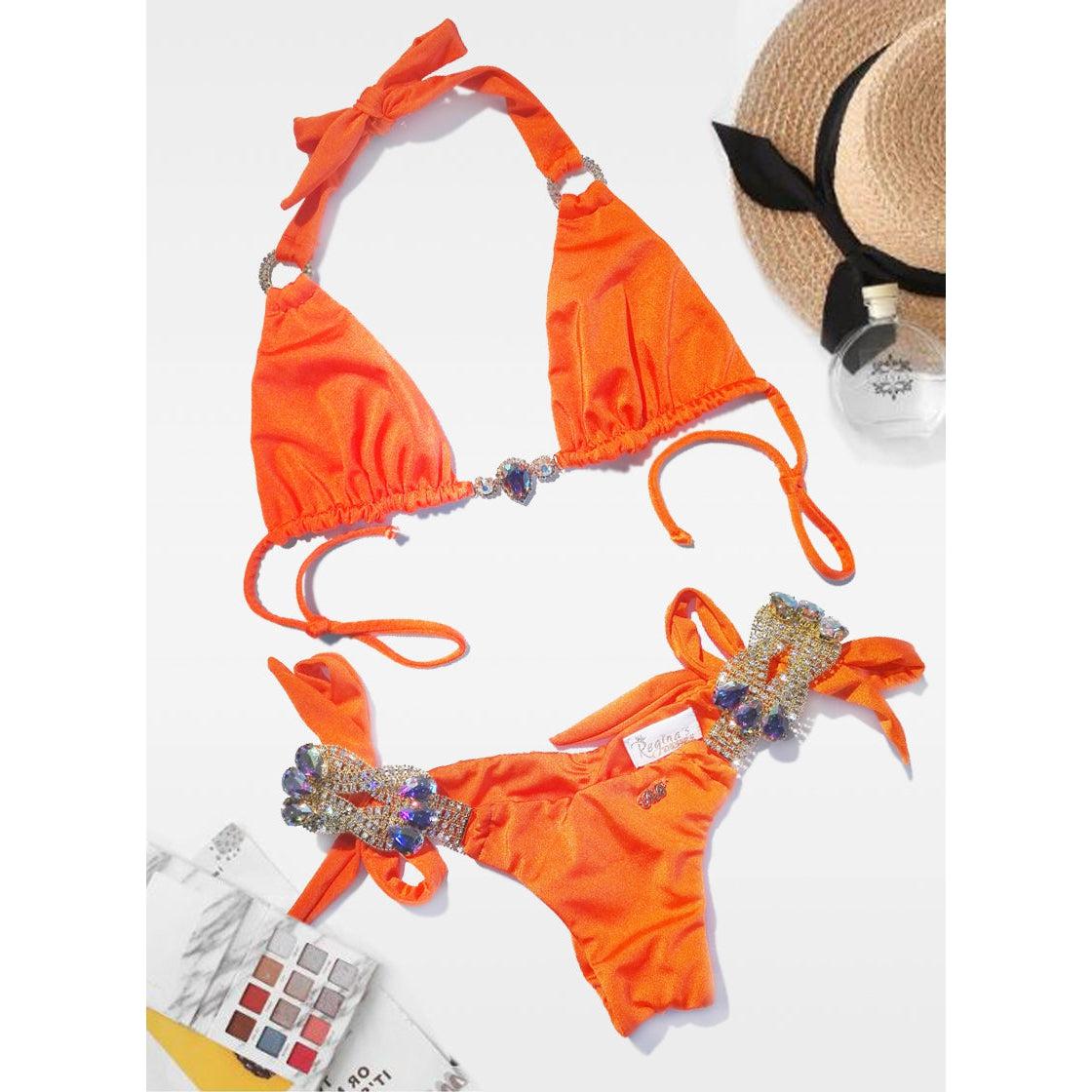 Amber Luxury Top & Tie Side Bottom - Orange