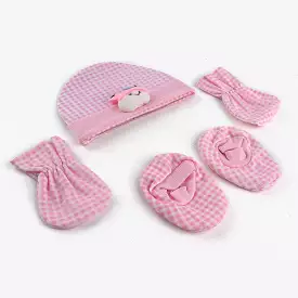 Baby Cap/Hat+Socks+Mittens 3PCs Set