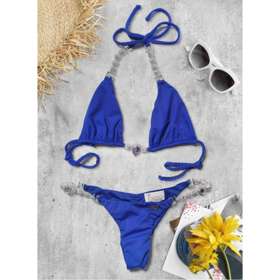 Belle Triangle Top & Skimpy Bottom - Blue