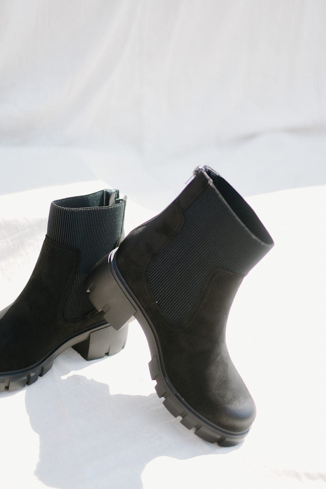 Black Suede Chunky Bootie