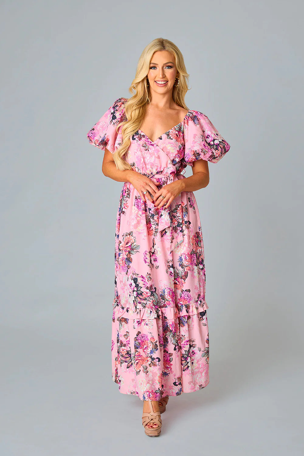 BuddyLove | SYDNEY PUFF SLEEVE MAXI DRESS - BASHFUL