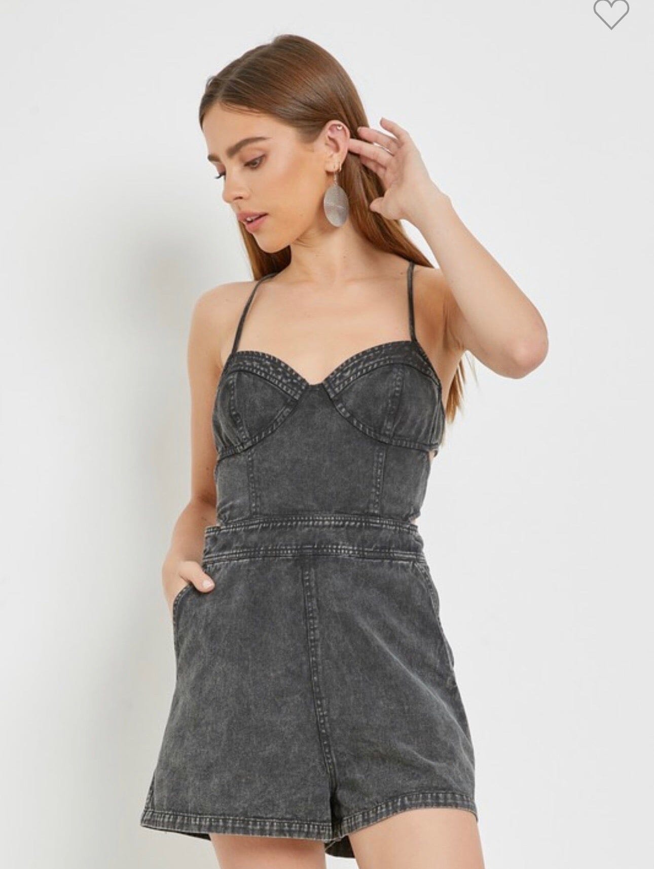 Country Roads Denim Romper