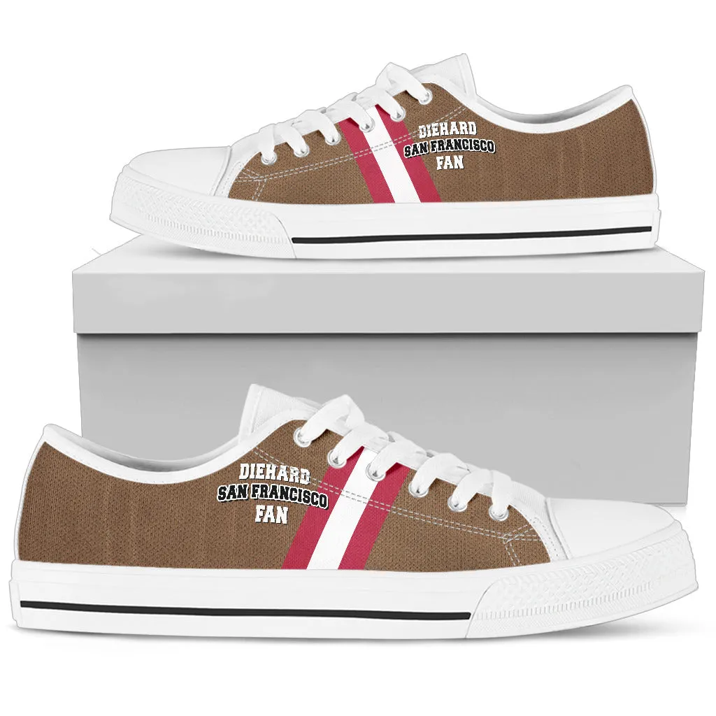 Diehard San Francisco Fan Sports High Top Shoes Brown White