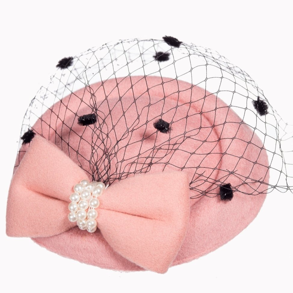 Dusky Pink Vintage Retro Pillbox Hat Fascinator