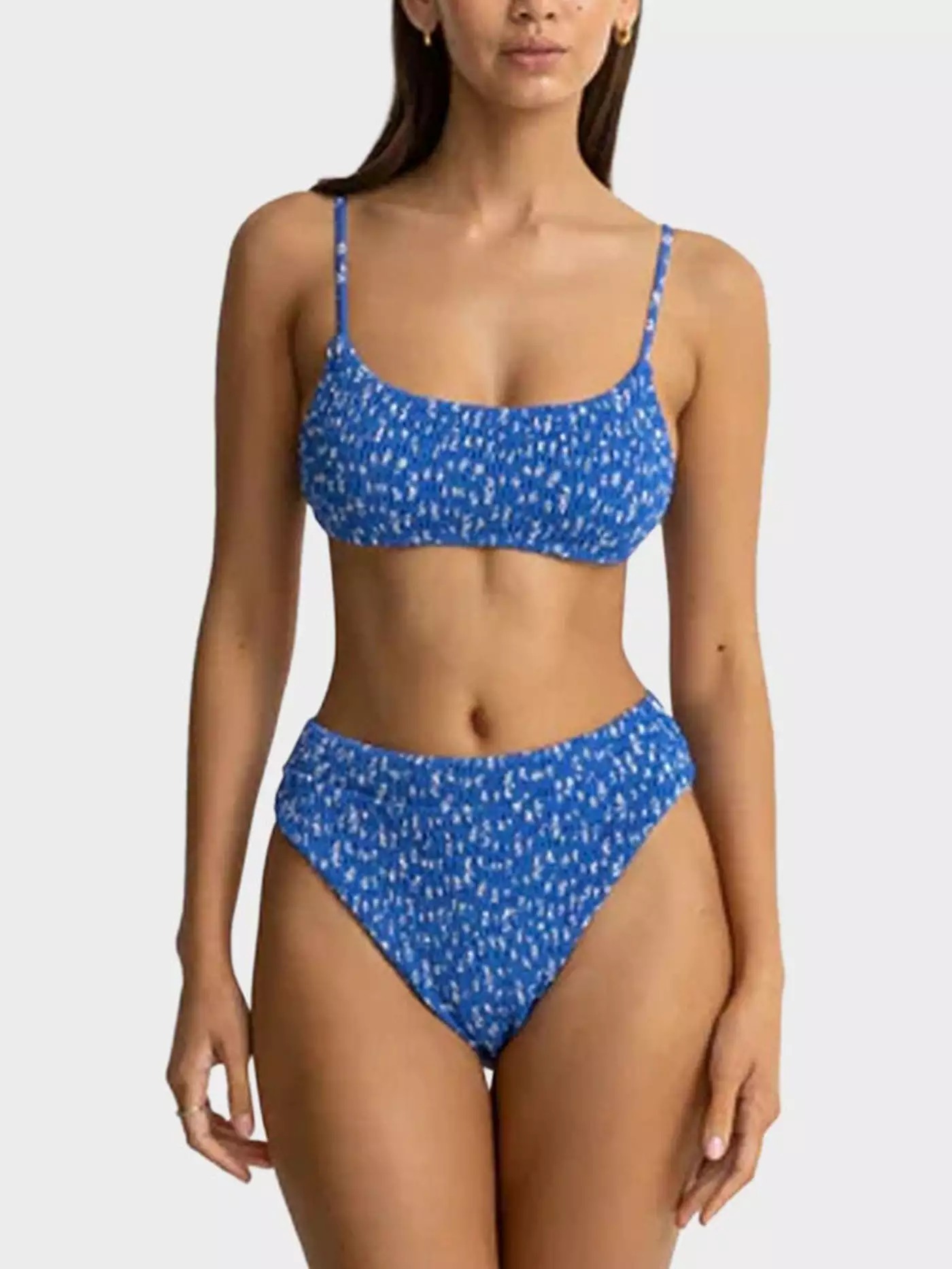 Elodie Floral Smocked Hi Waist Bikini Bottom