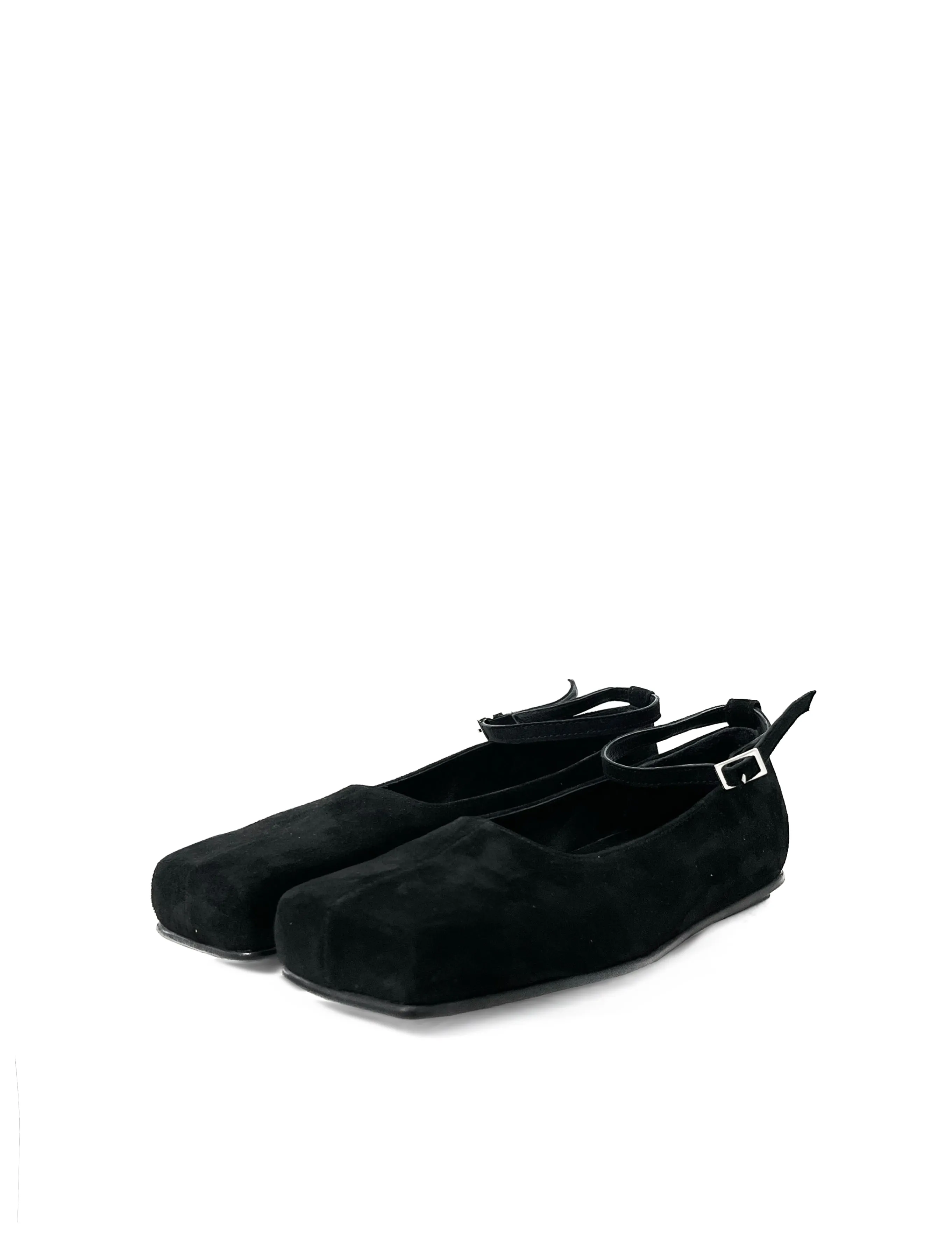 Fidan Novruzova Bella Black Square Toe Ballerinas