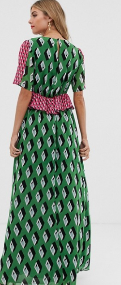 Green Geo Print Maxi