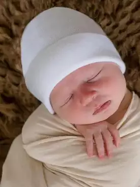 Ilybean - White Newborn Hospital Hat