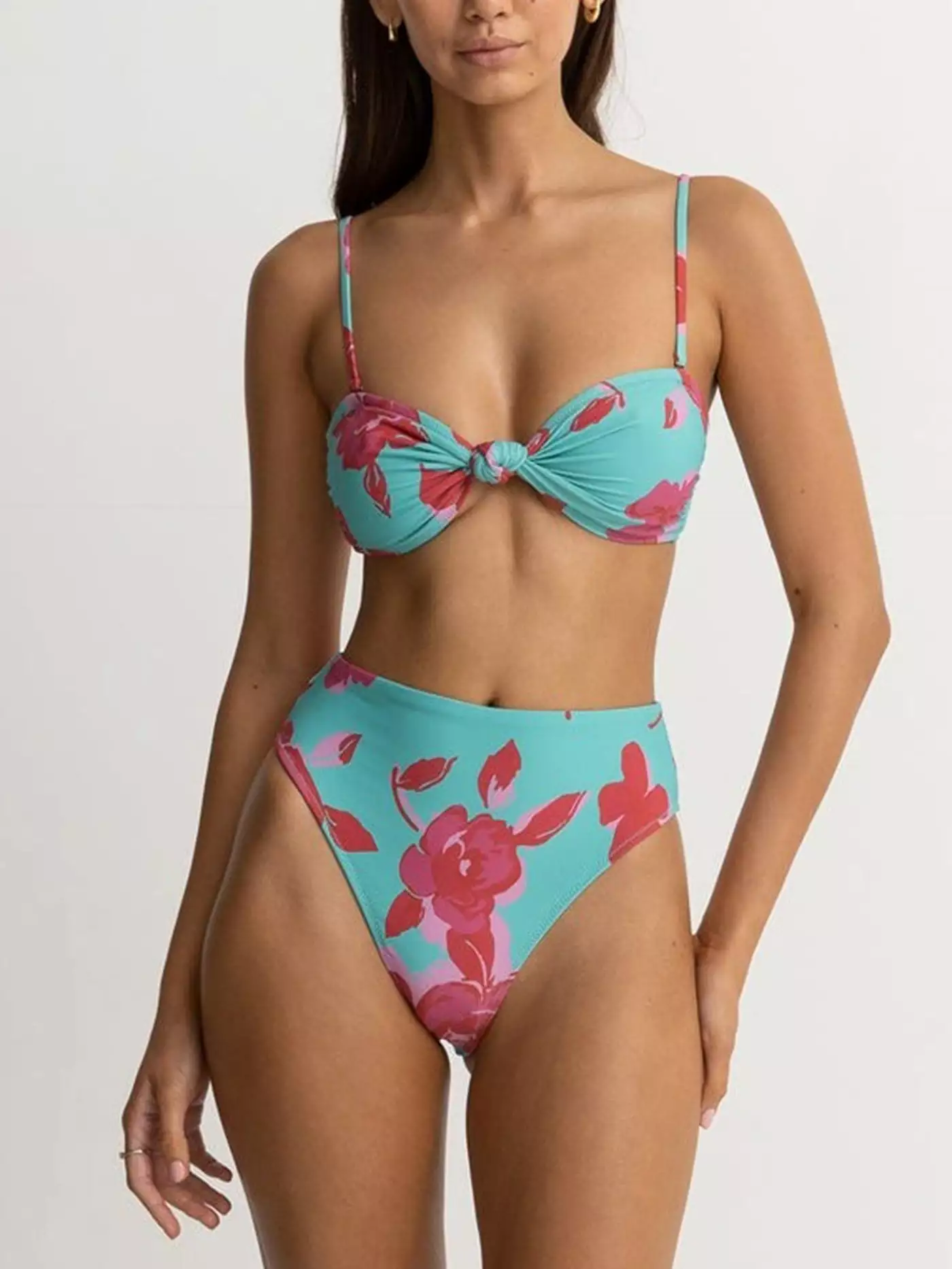 Inferna Floral Knotted Bandeau Bikini Top