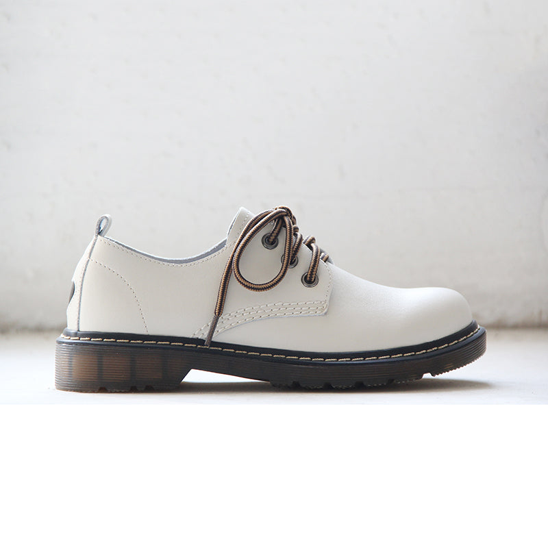 LOVE FLAT-SOLED RETRO LEATHER SHOES BY81022