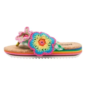 Maison Mangostan Child Ciruela Flowers Sandals Green