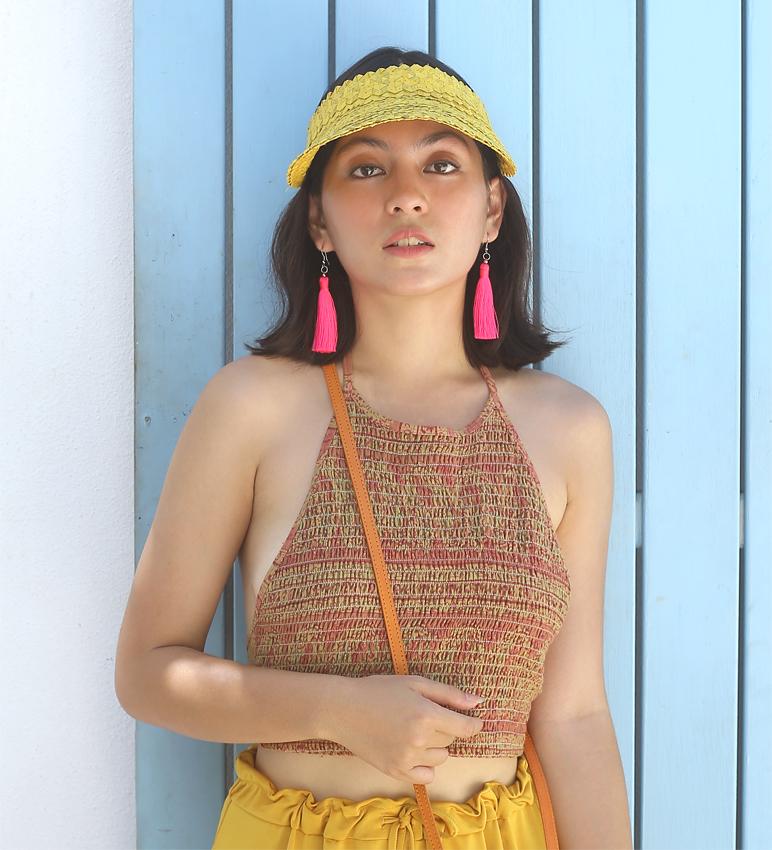 Pandan Visor Hat - Turmeric Yellow