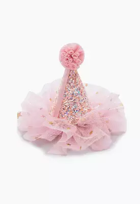 Pink Party Hat Hair Clip