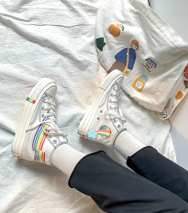 RAINBOW CANVAS SHOES BY81016