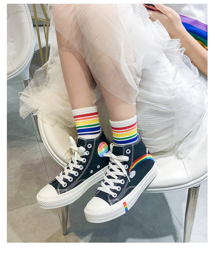 RAINBOW CANVAS SHOES BY81017