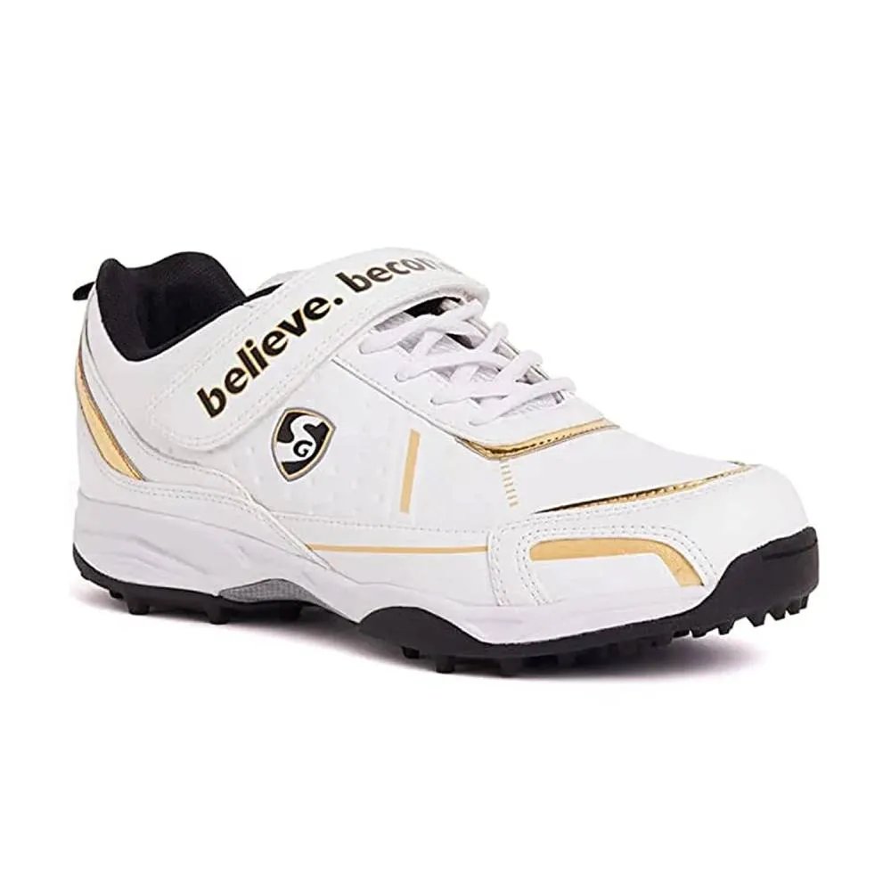 SG Men's Century 5.0 Cricket Shoe (White/Gold/Black)