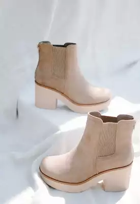 Taupe Suede Chunky Bootie