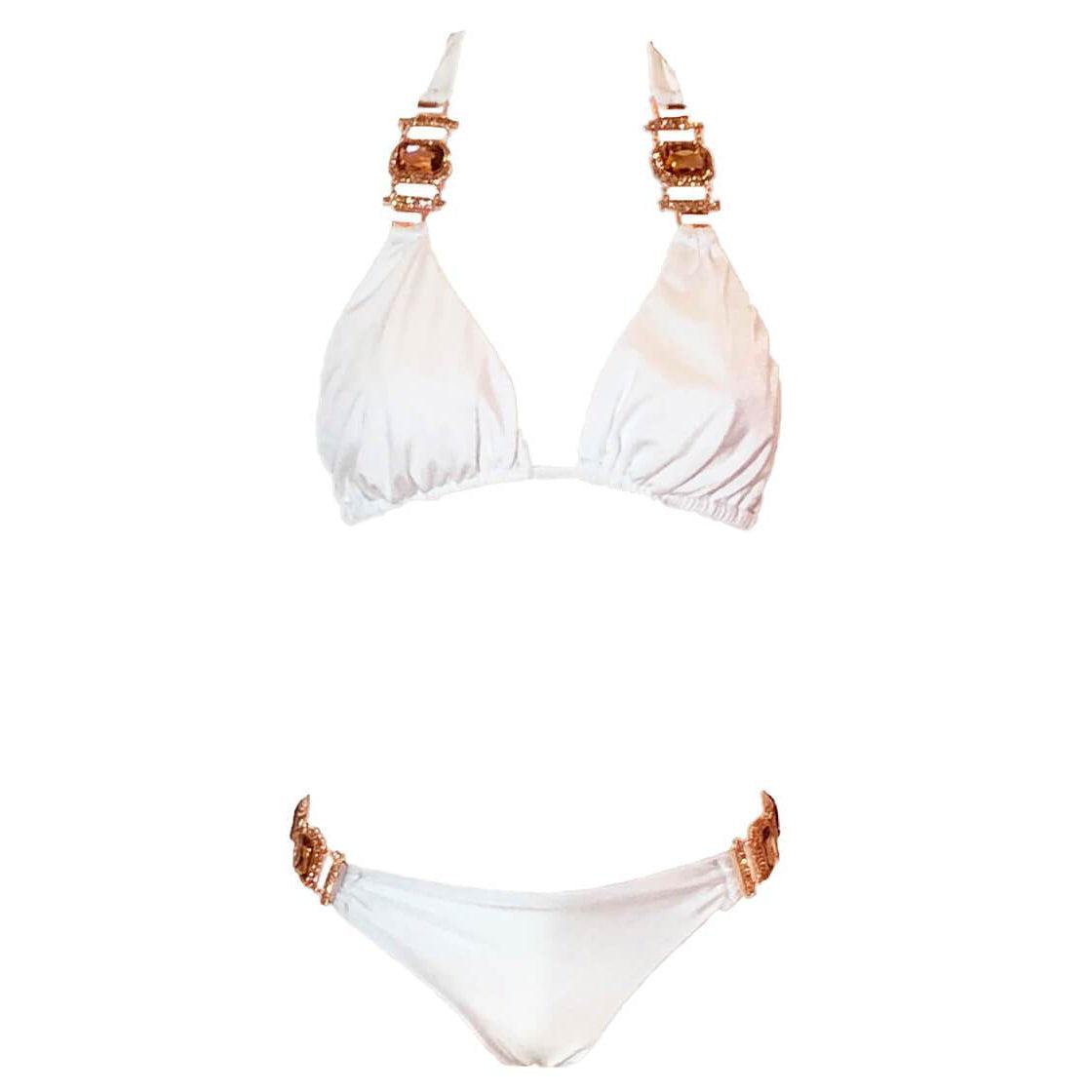 Tina Halter Top & Skimpy Bottom - White