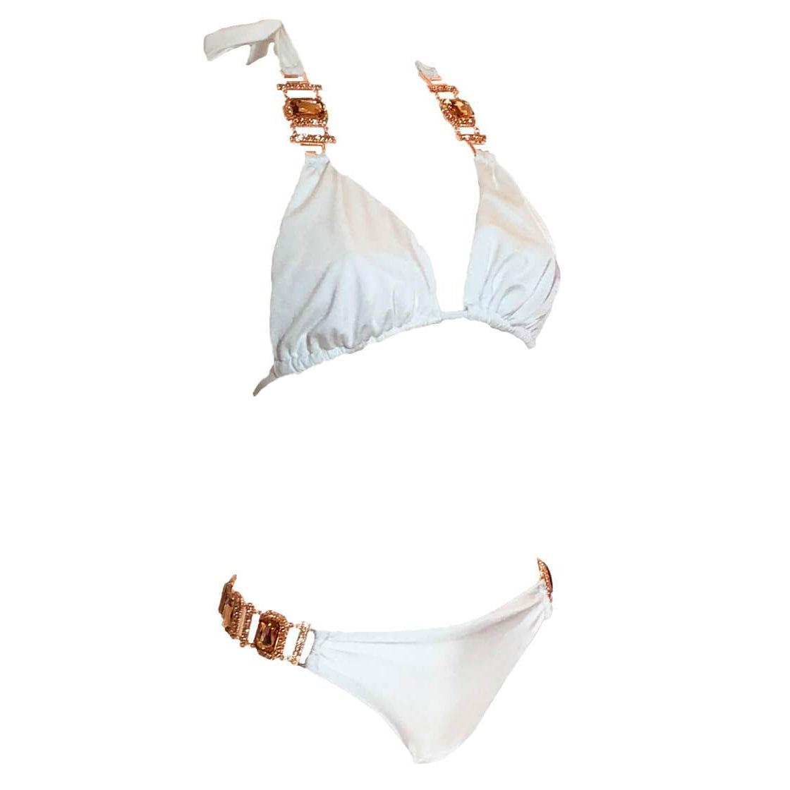 Tina Halter Top & Skimpy Bottom - White